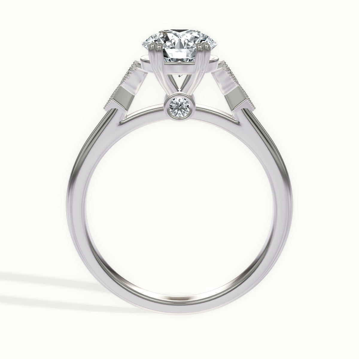 Nature Inspired Cathedral Leaf Cluster Engagement Ring