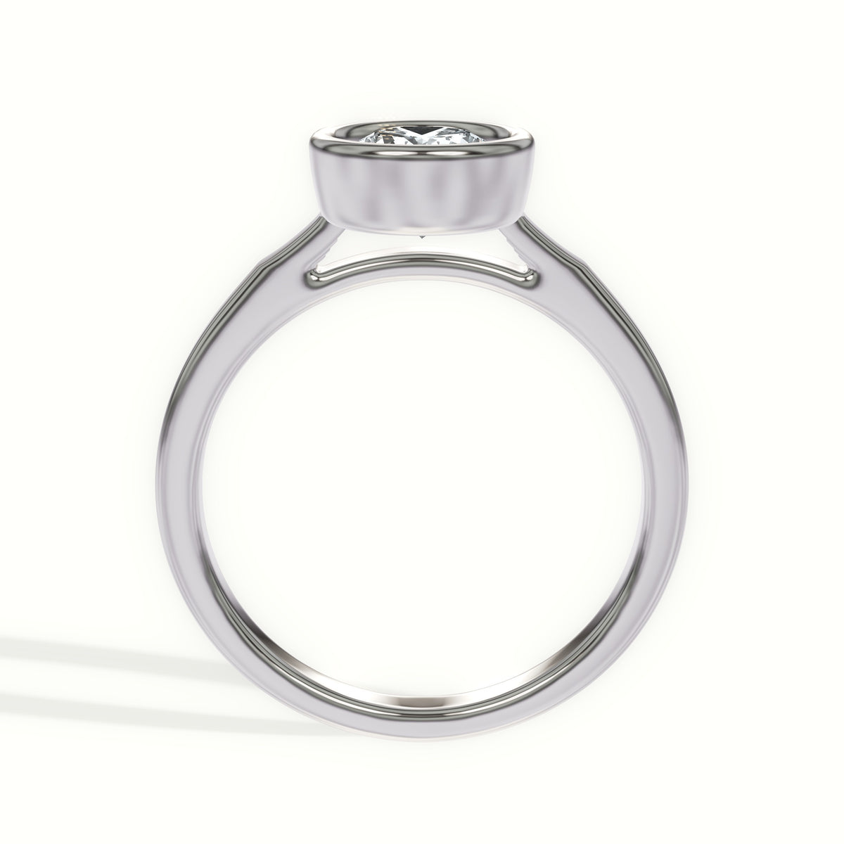 Solitaire Bezel Set Diamond Engagement Ring