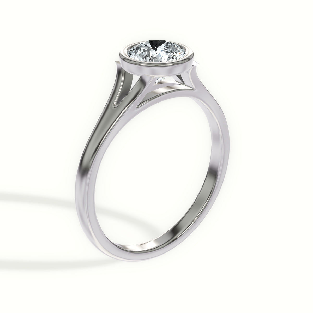 Split Shank Bezel Set Engagement Ring