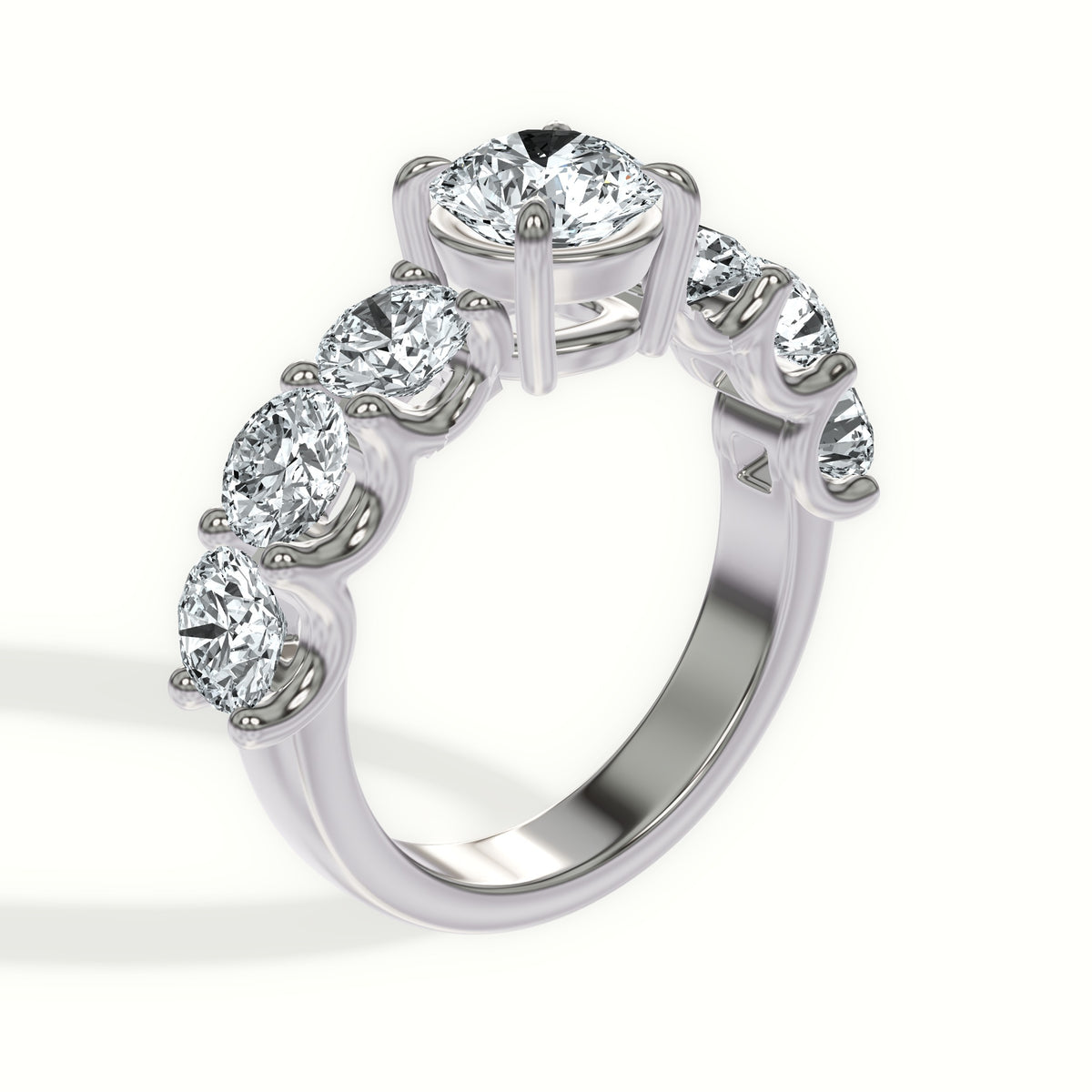 Classic Round Seven Stone Engagement Ring