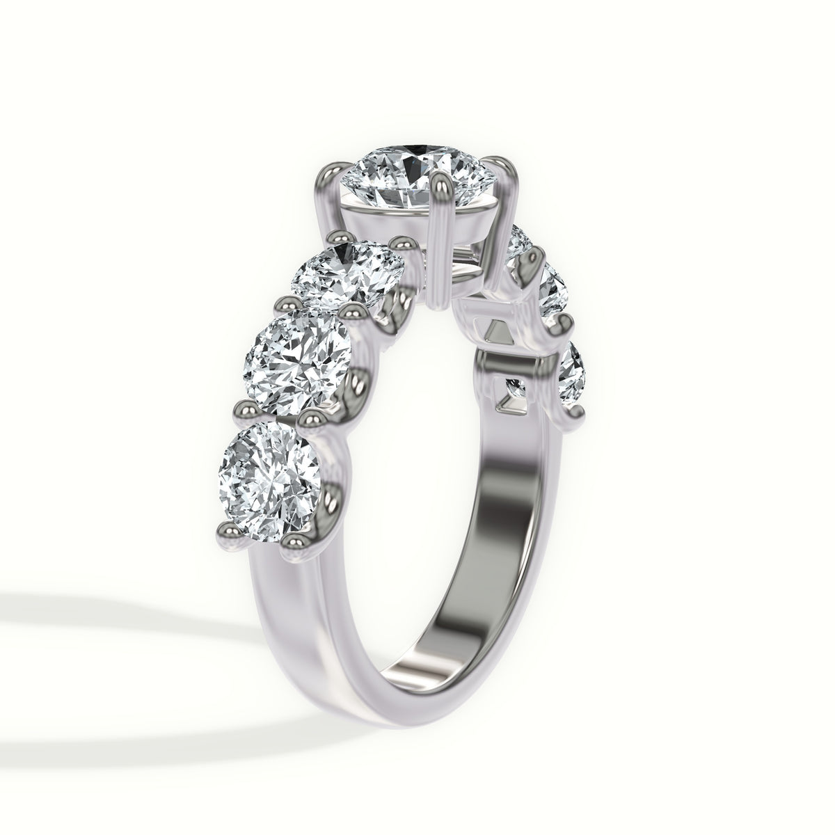 Classic Round Seven Stone Engagement Ring