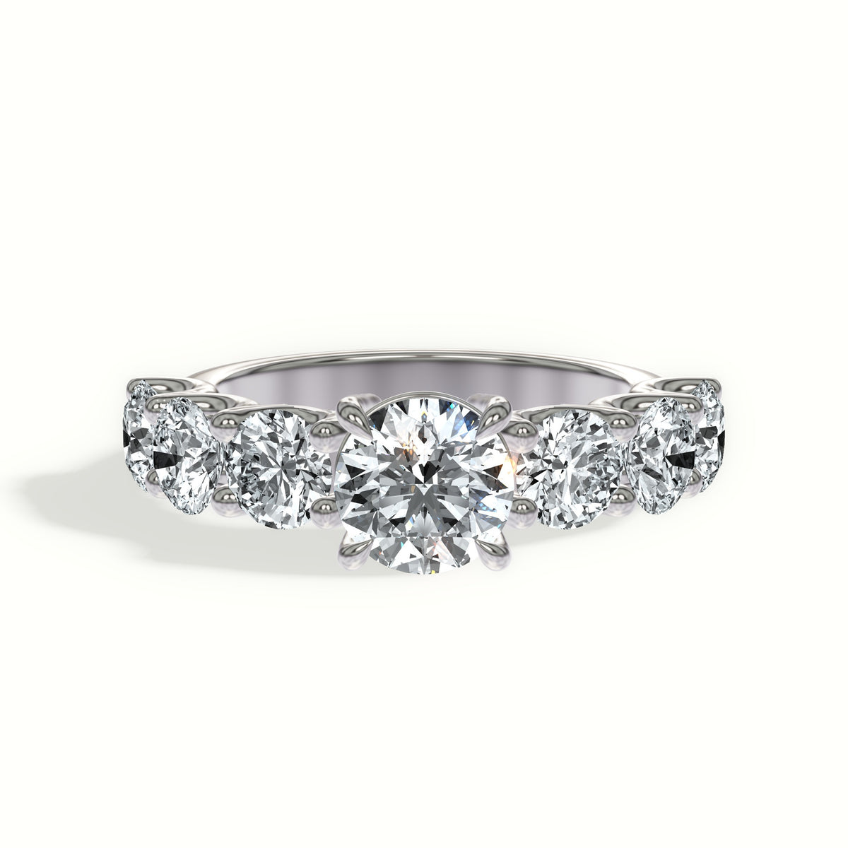 Classic Round Seven Stone Engagement Ring