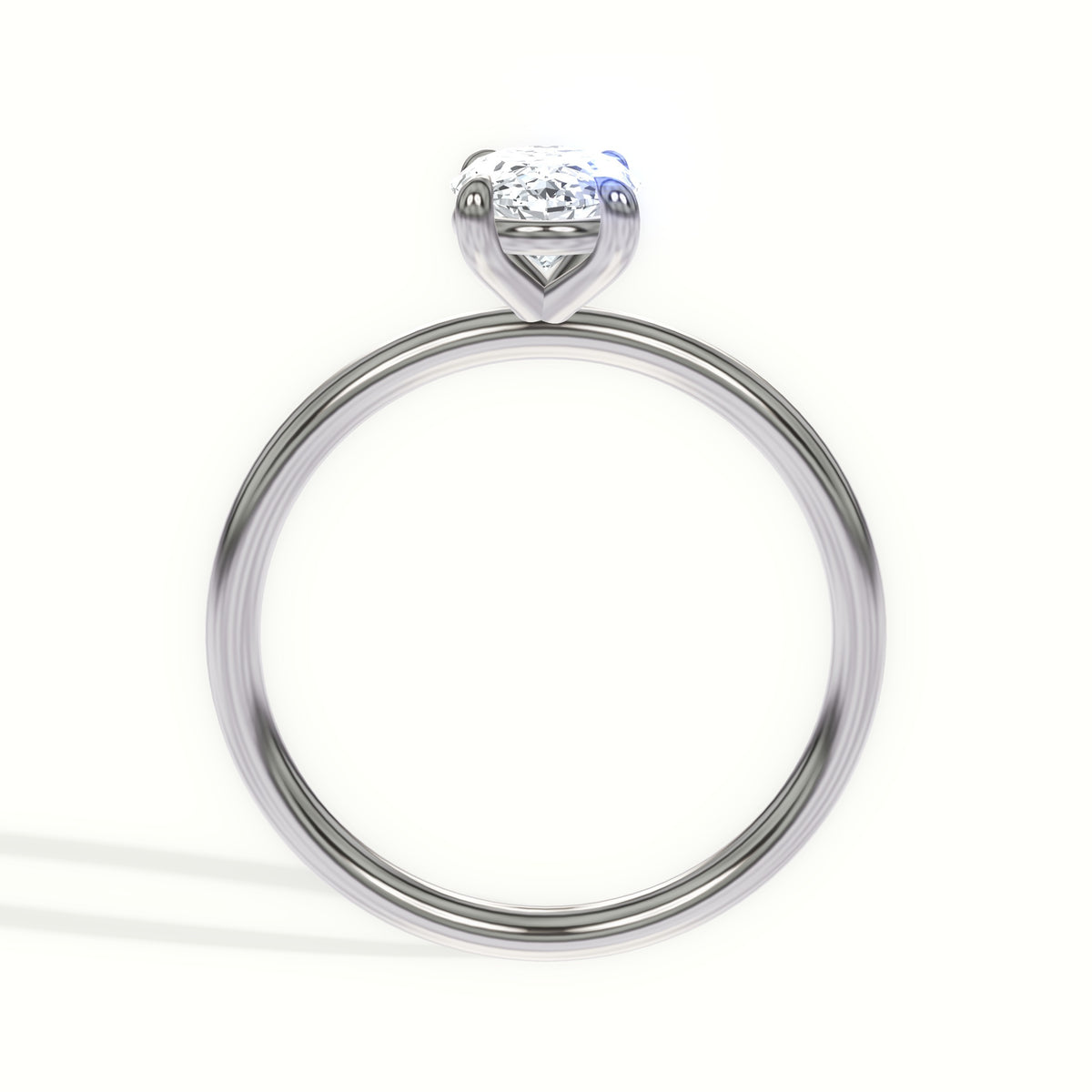 Minimalist Solitaire Diamond Engagement Ring with Claw Prongs