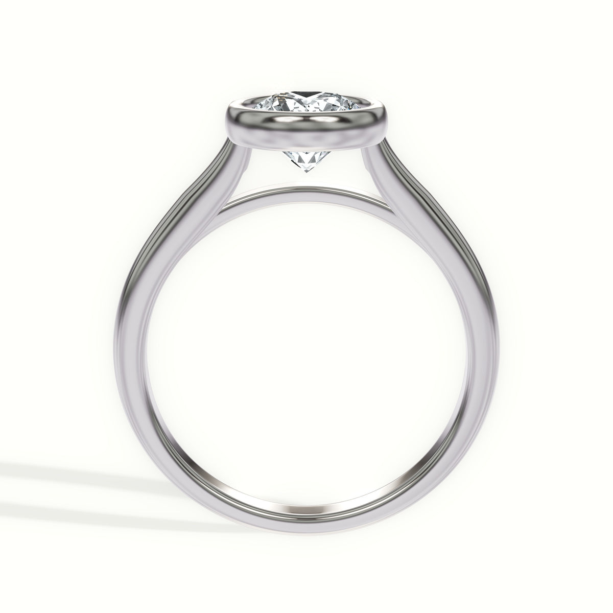 Classic Bezel Set Cathedral Solitaire Engagement Ring