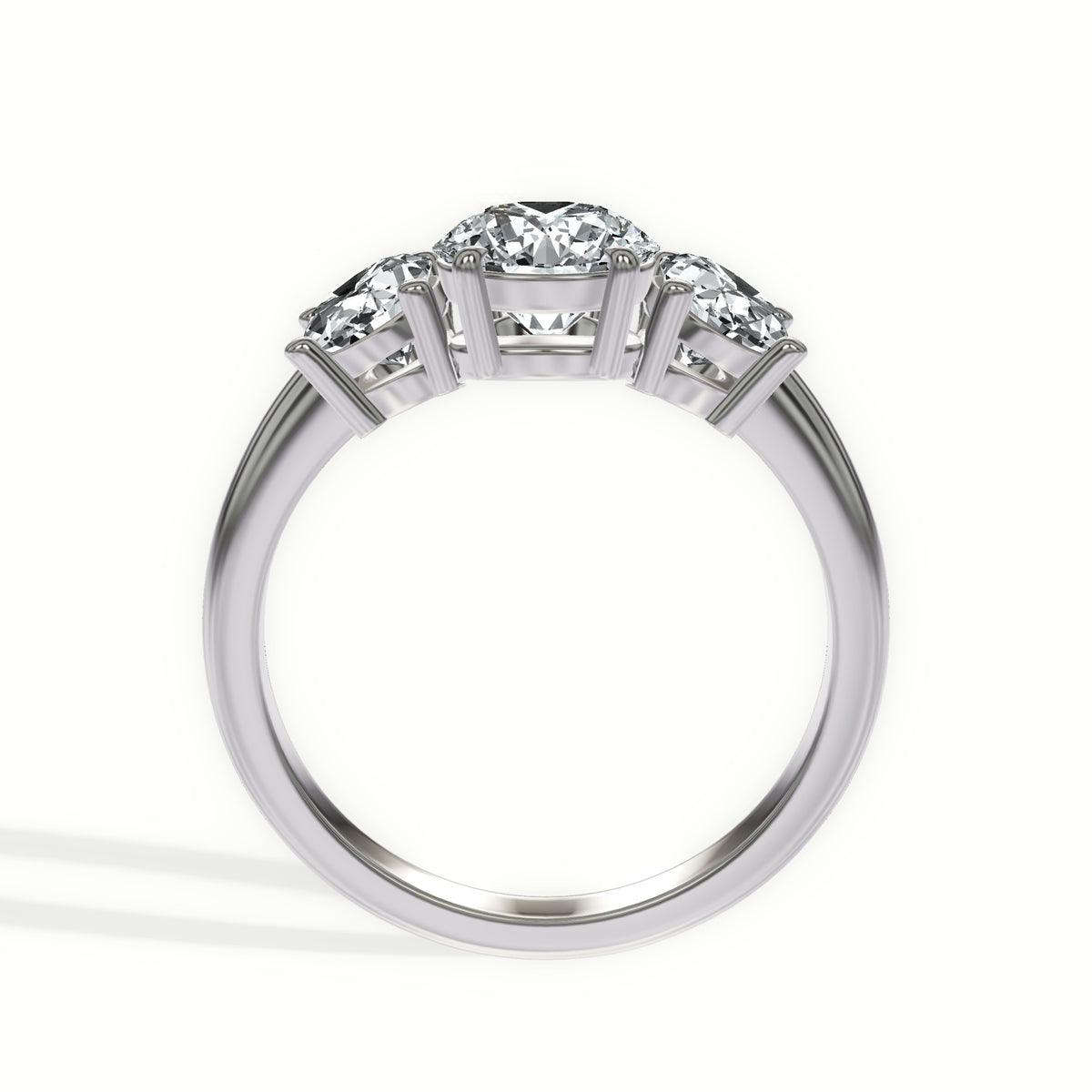 Classic Oval Three Stone Engagement Ring