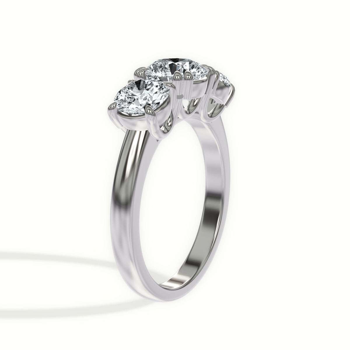 Classic Round Three Stone Engagement Ring