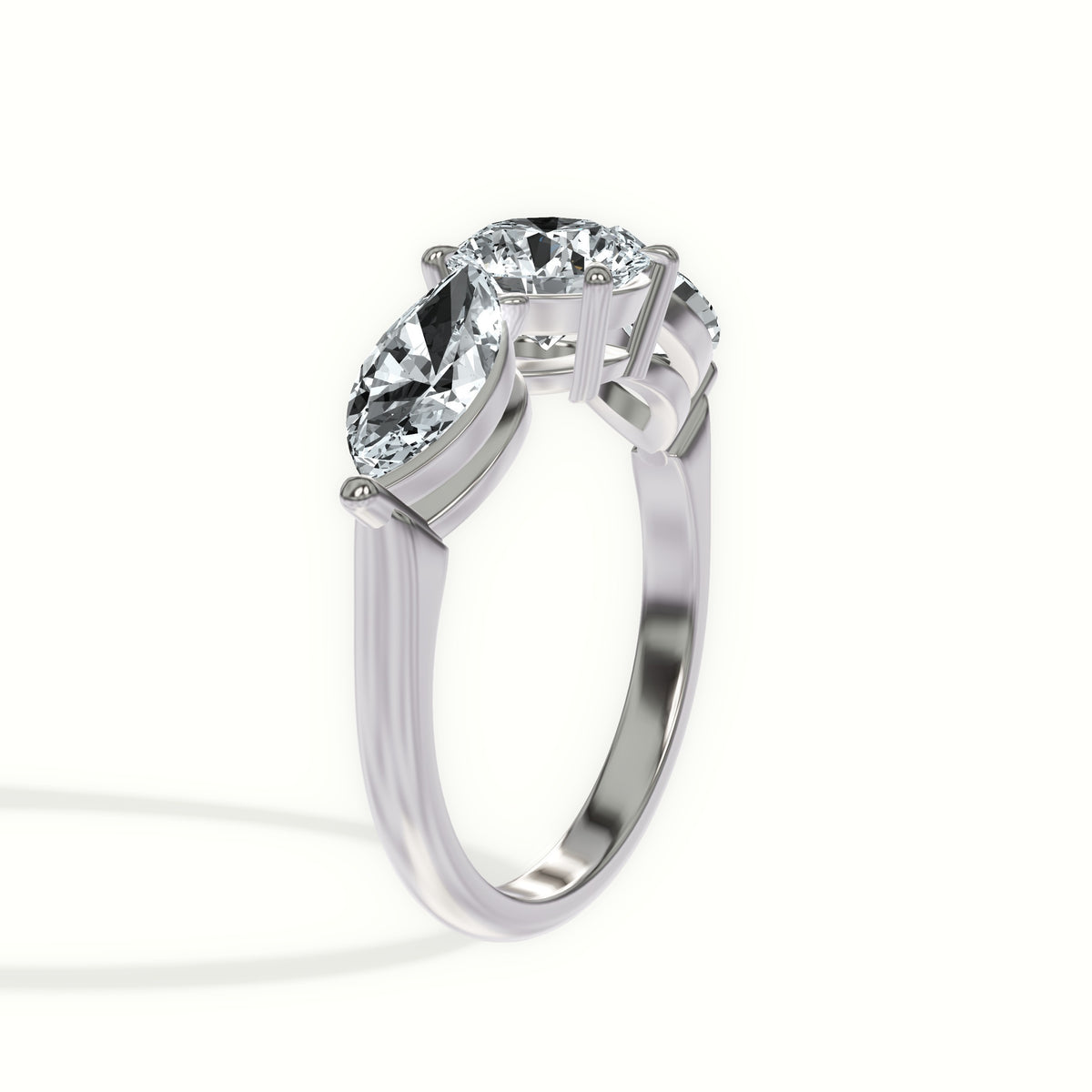 Classic Marquise Three Stone Engagement Ring