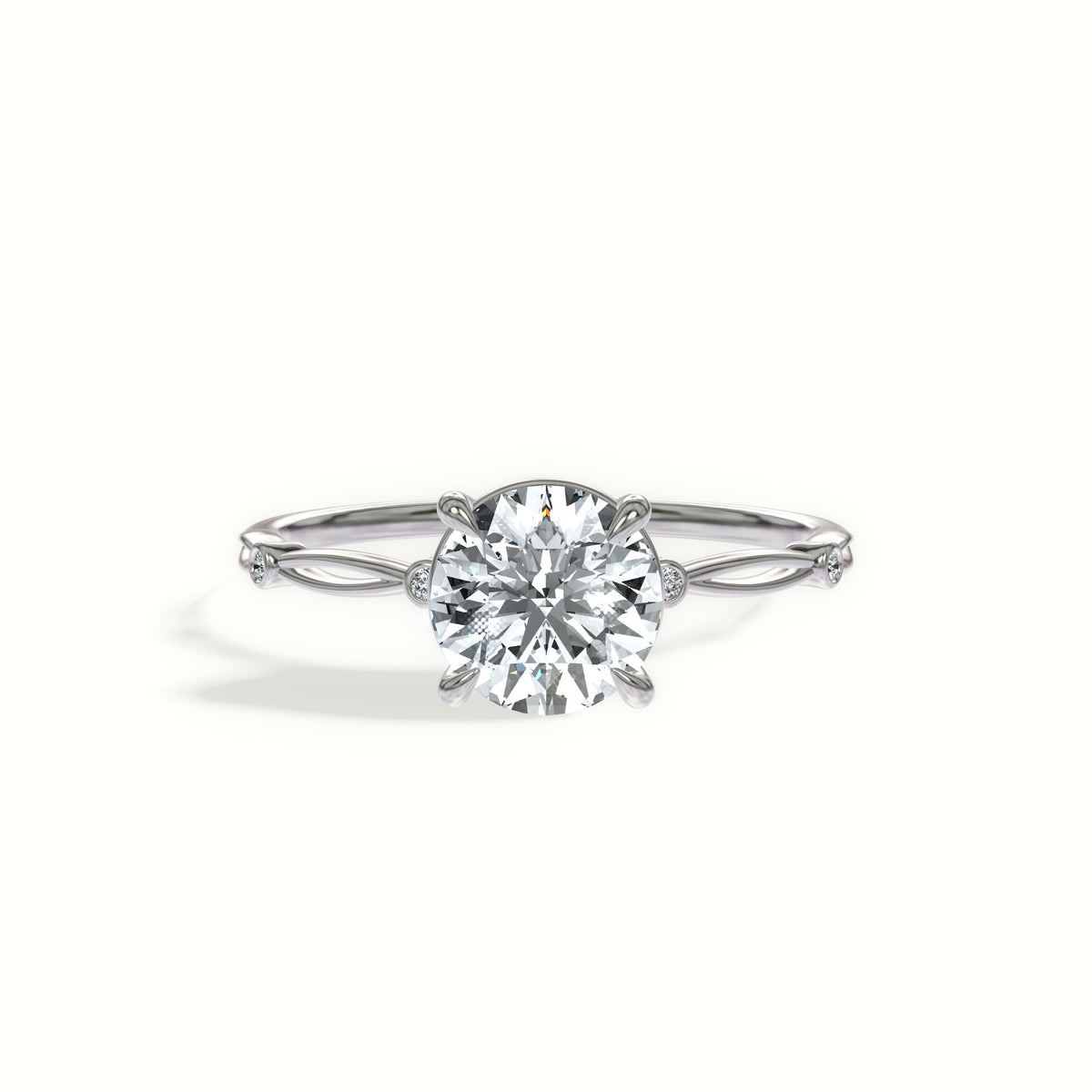 Nature-Inspired Twig Style Solitaire Engagement Ring