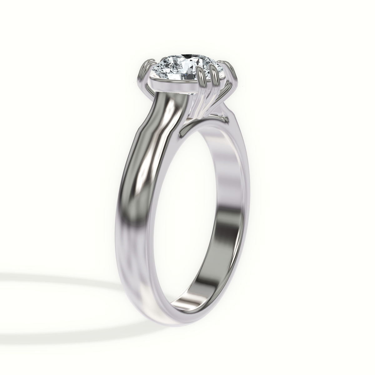 Solitaire Cathedral Double Claw Prong Engagement Ring