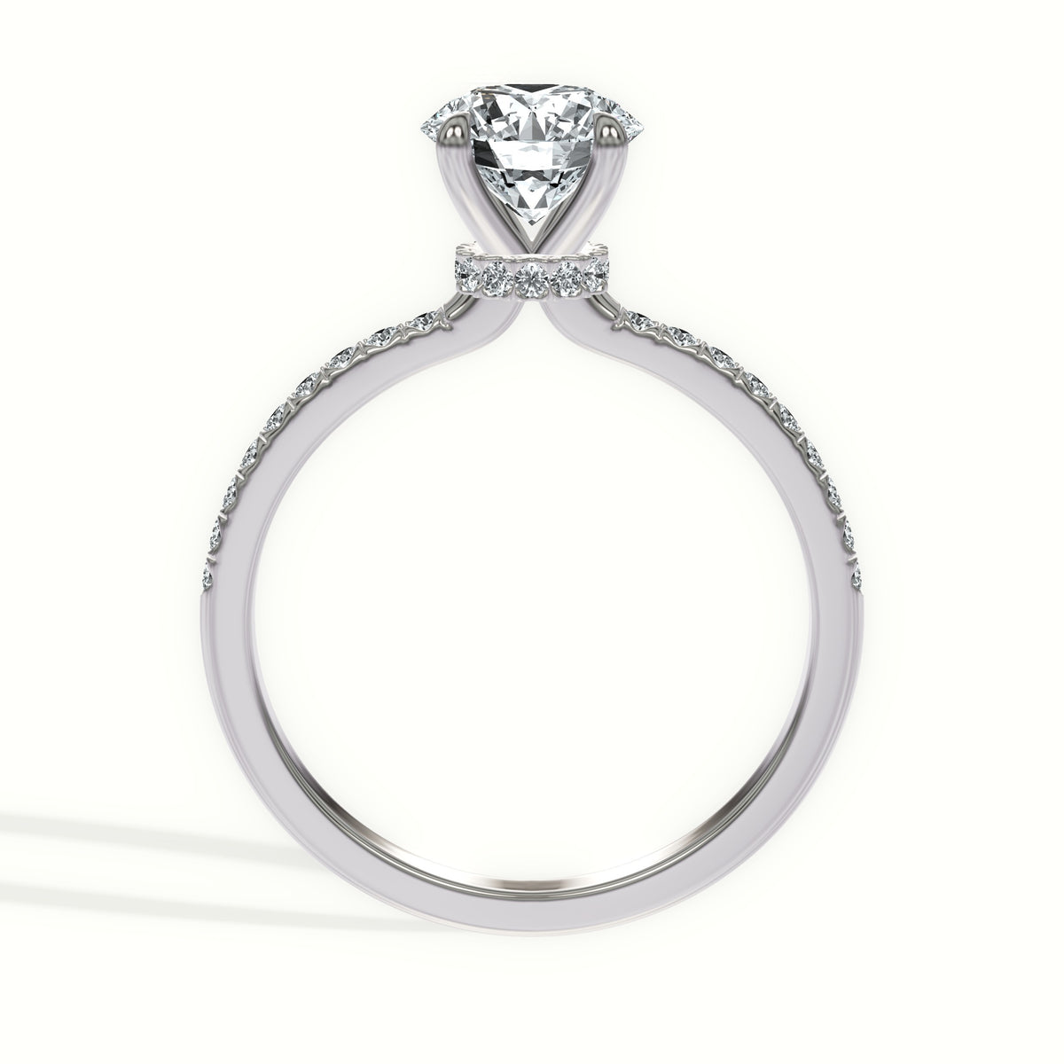 Hidden Collar Pavé Diamond Engagement Ring