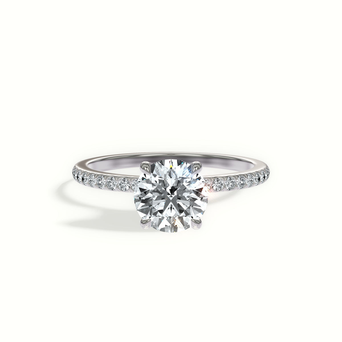 Hidden Collar Pavé Diamond Engagement Ring