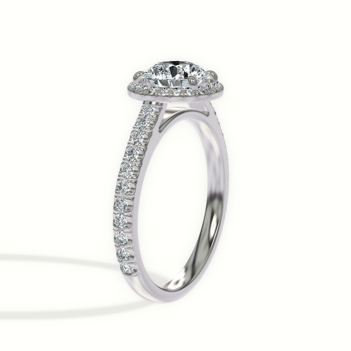 Floating Halo Cathedral Pavé Engagement Ring