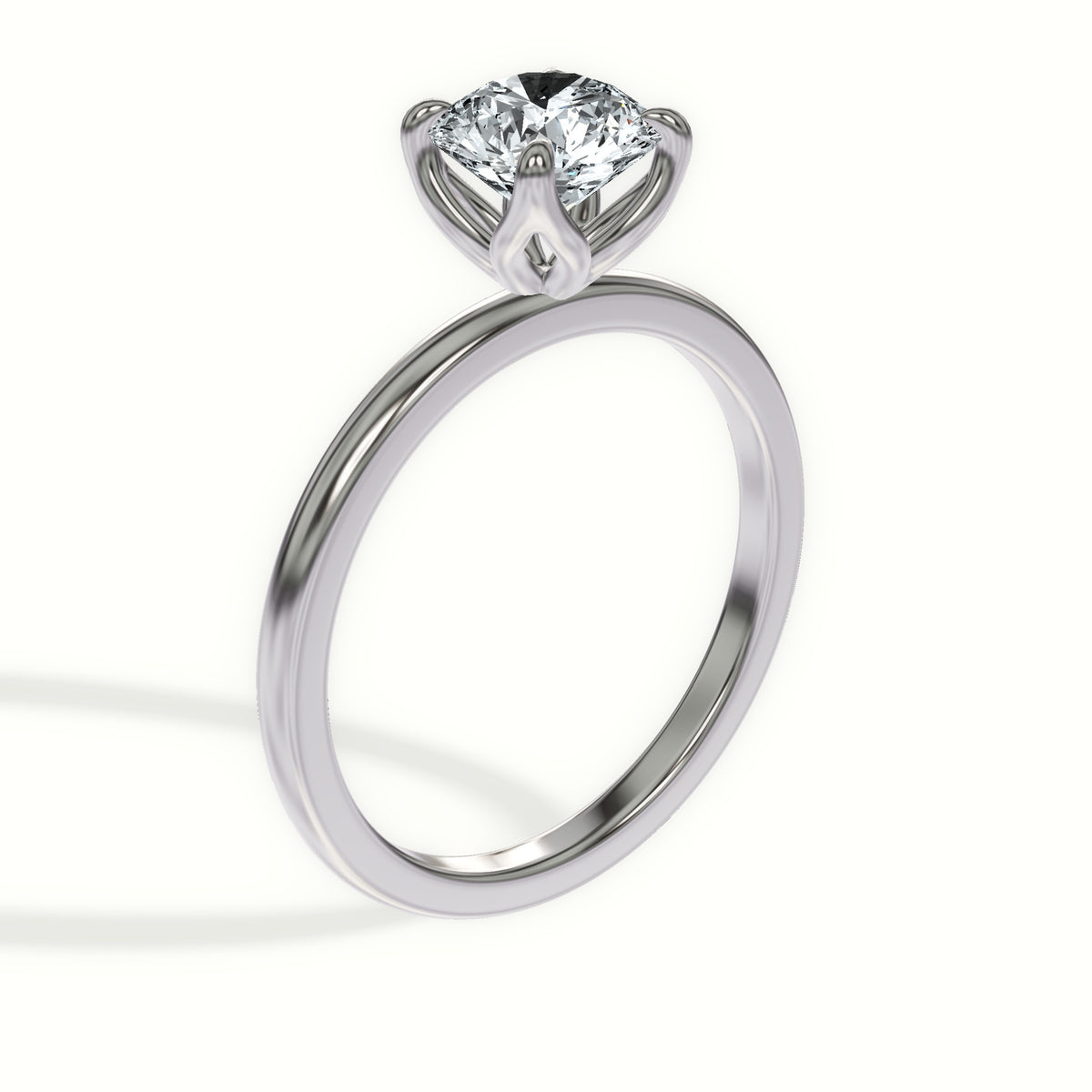 Classic Tulip Solitaire Diamond Engagement Ring