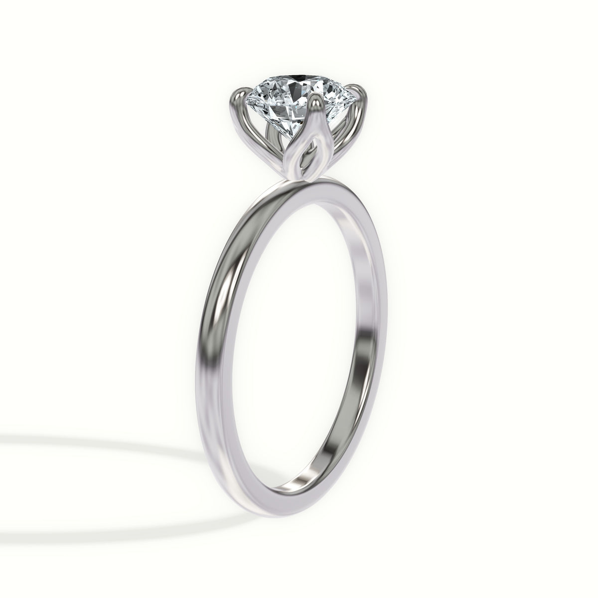 Classic Tulip Solitaire Diamond Engagement Ring
