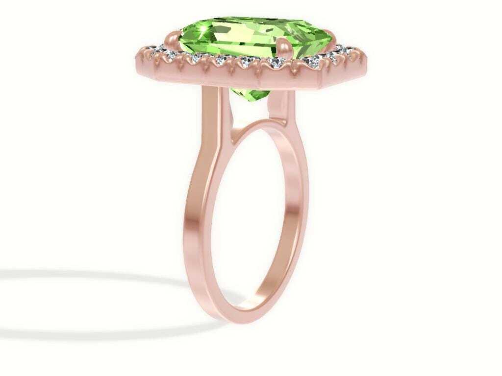 7.25 Carat Total Fancy Vivid Green Color Radiant Cut Diamond Halo Engagement Ring