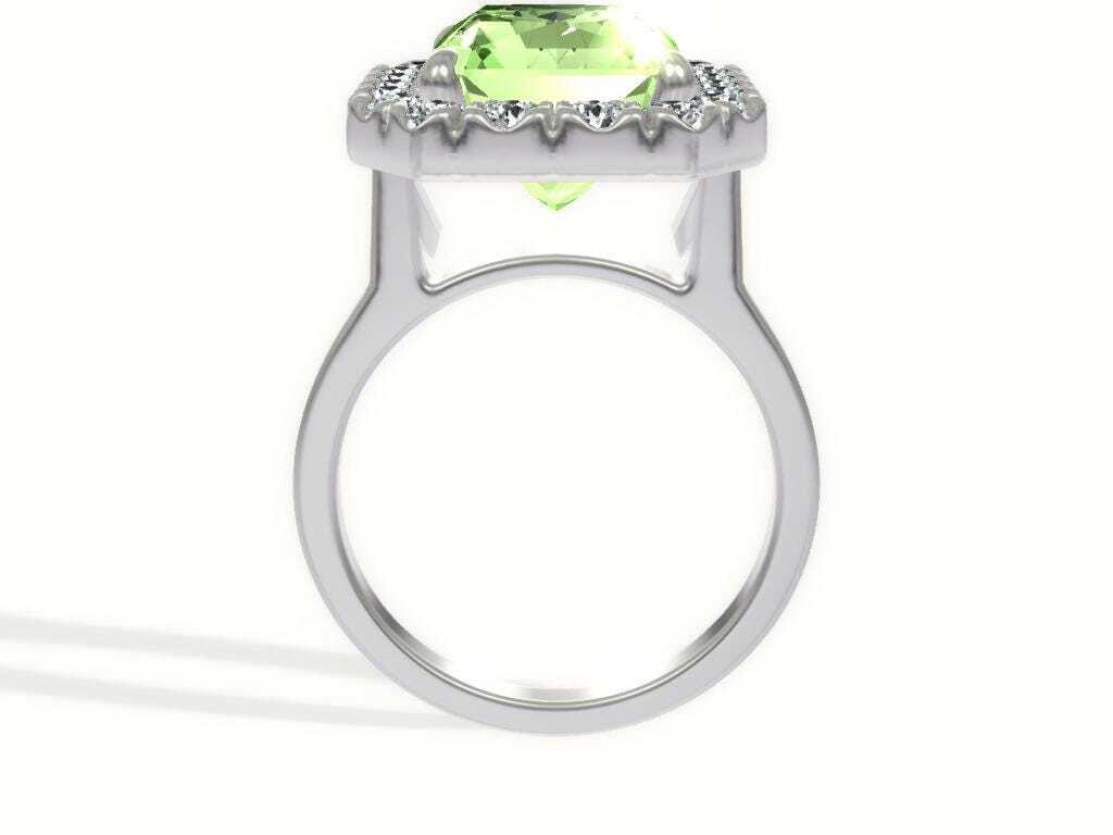 7.25 Carat Total Fancy Vivid Green Color Radiant Cut Diamond Halo Engagement Ring