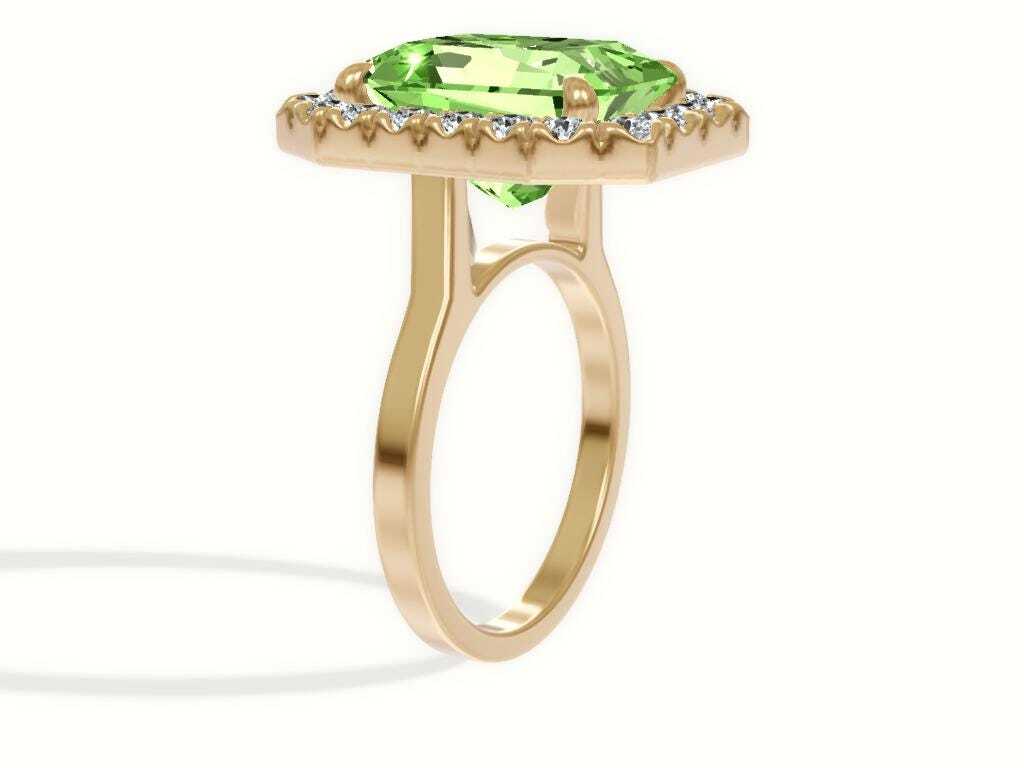 7.25 Carat Total Fancy Vivid Green Color Radiant Cut Diamond Halo Engagement Ring