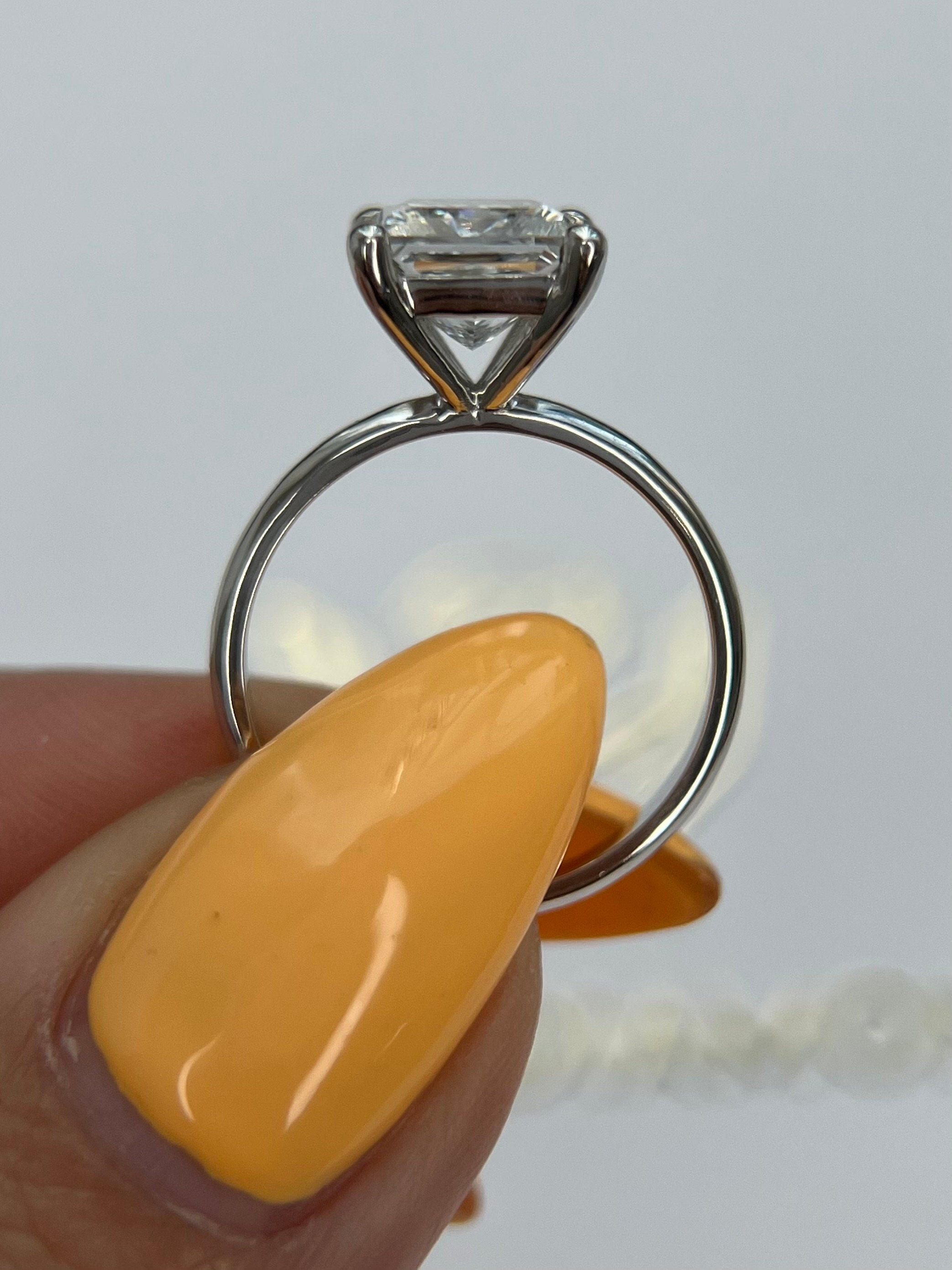 2 Carat Princess Excellent Cut Diamond Solitaire Engagement Ring
