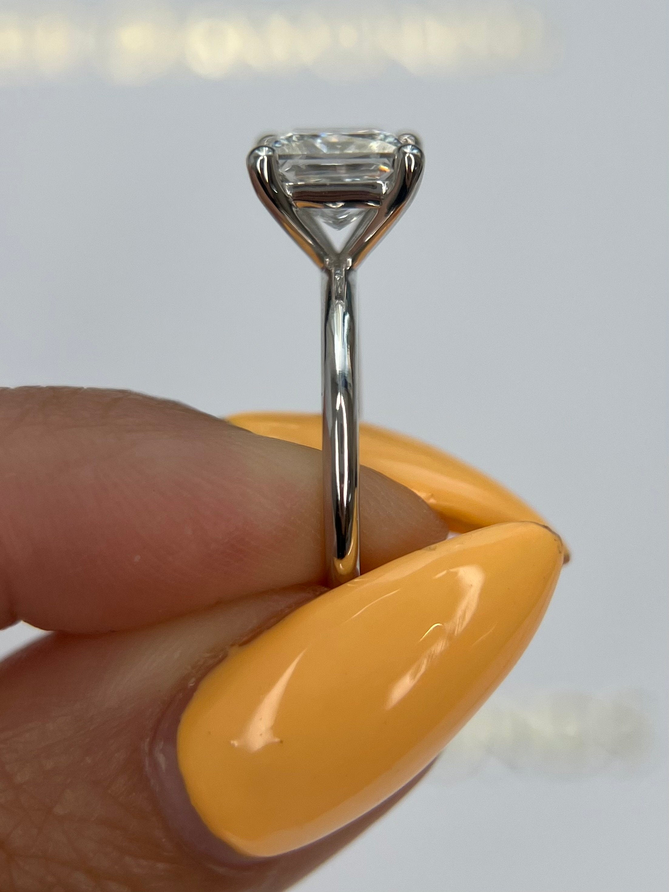 2 Carat Princess Excellent Cut Diamond Solitaire Engagement Ring