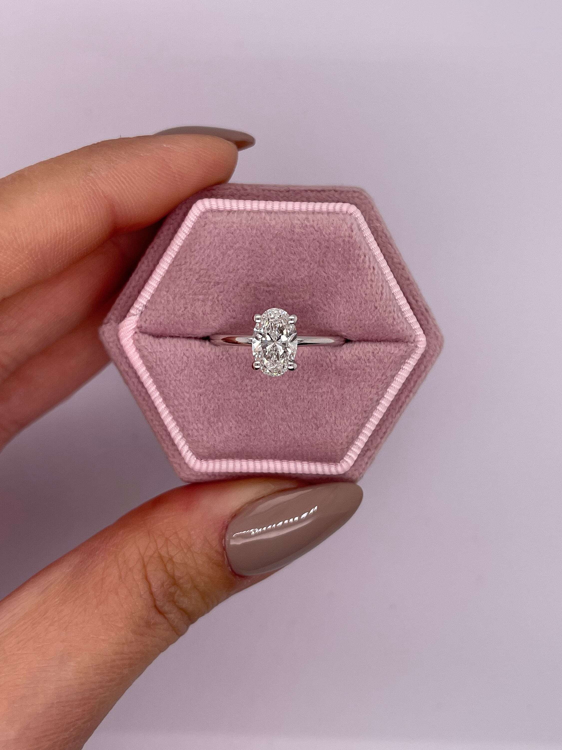 1 Carat Oval Cut Diamond Solitaire Engagement Ring