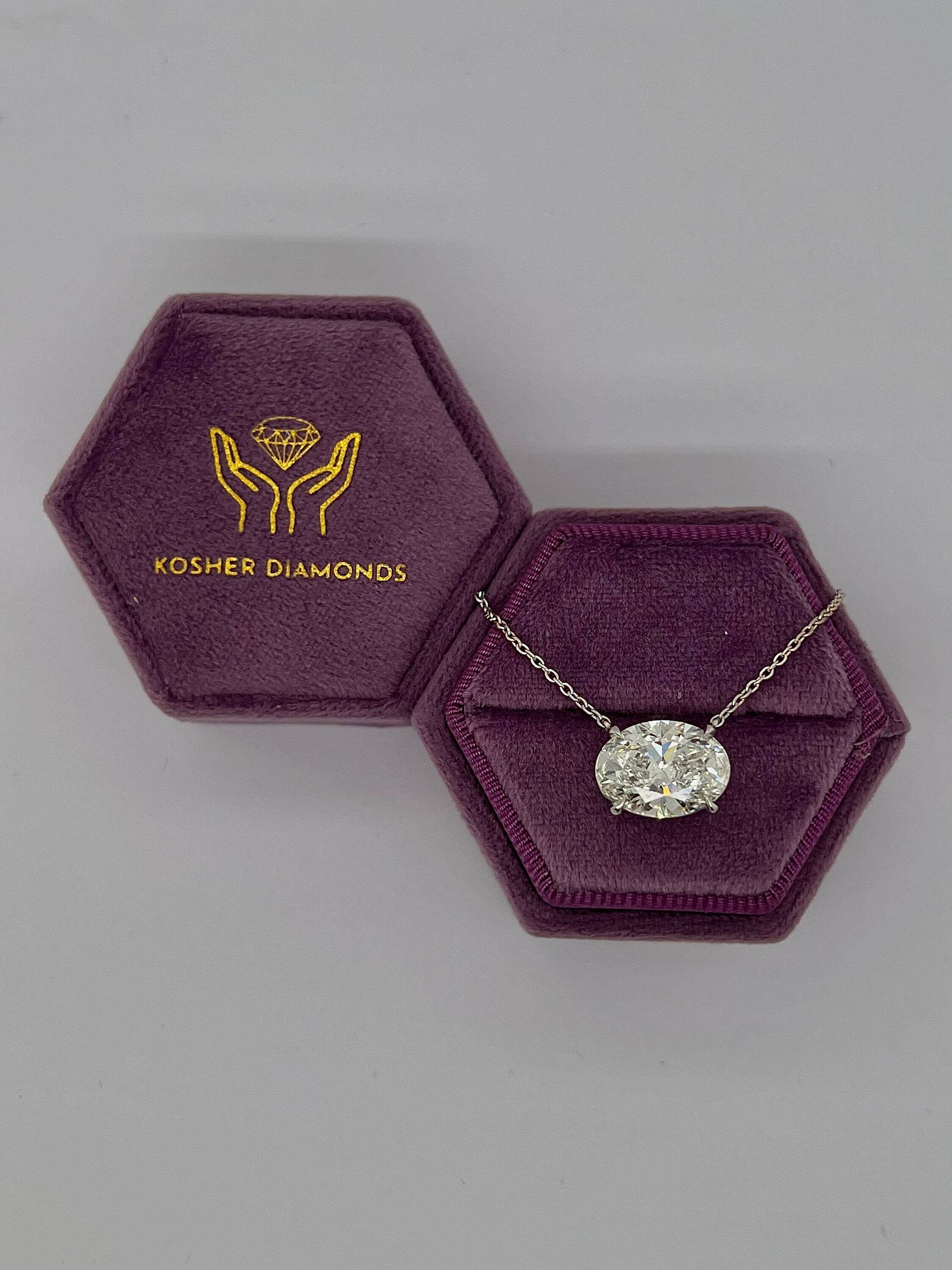 4 Carat Oval Cut Diamond Solitaire Floating Pendant