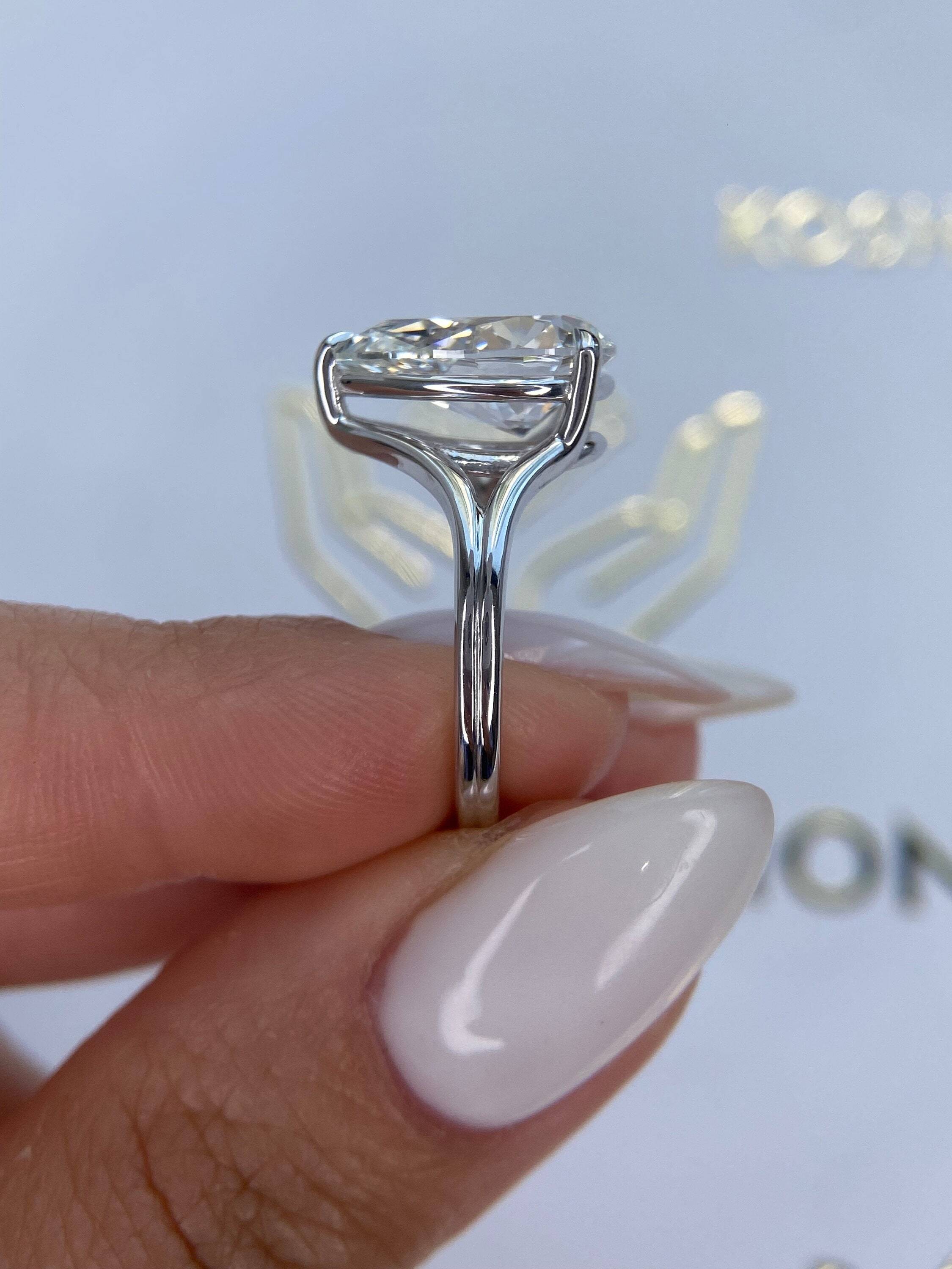 3 Carat Pear Cut Solitaire Diamond Split Shank Engagement Ring