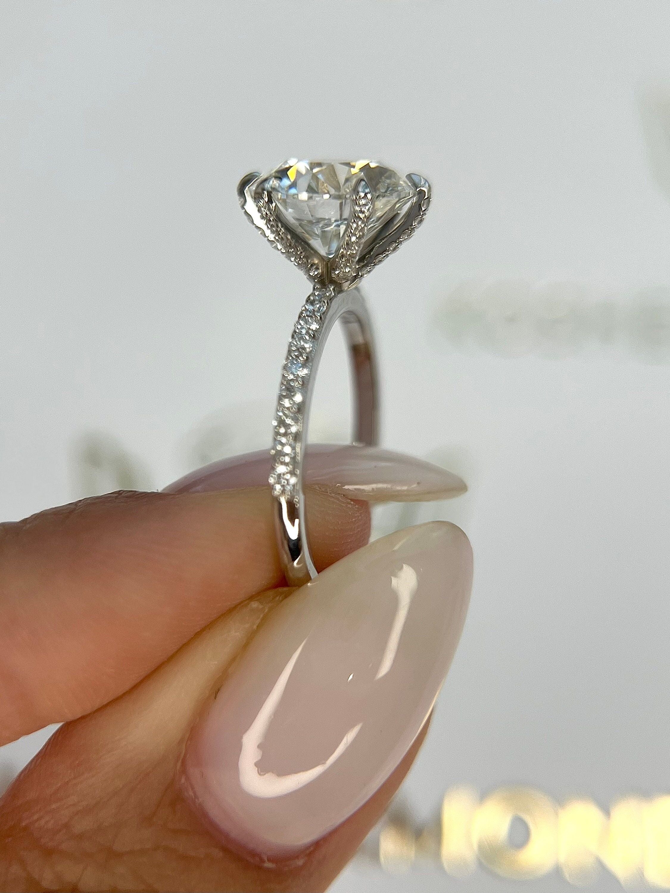 4.5 Carat Round Ideal Cut Diamond Engagement Ring
