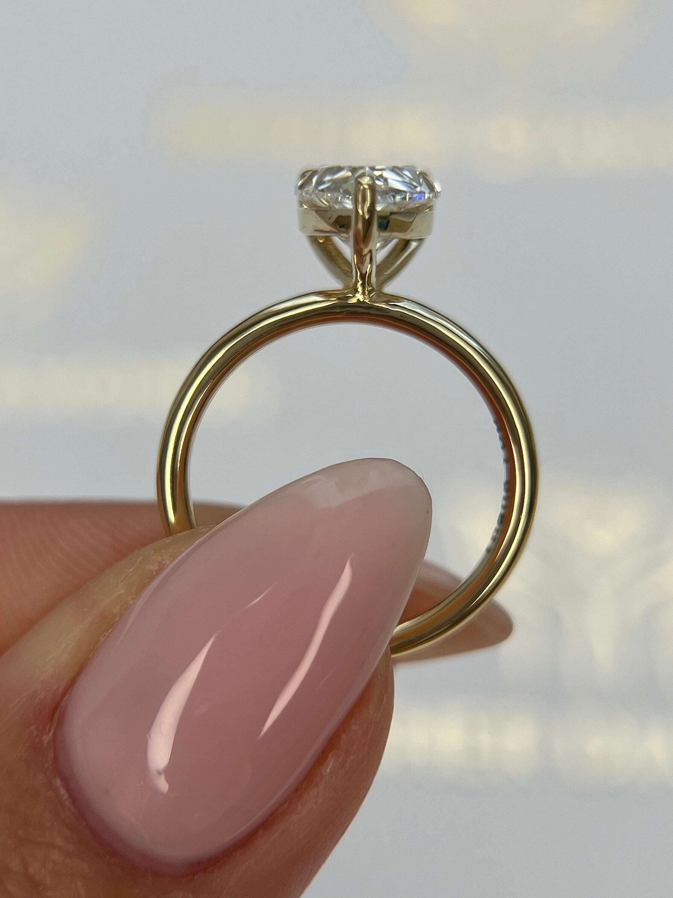 2 Carat Pear Cut Solitaire Diamond Engagement Ring