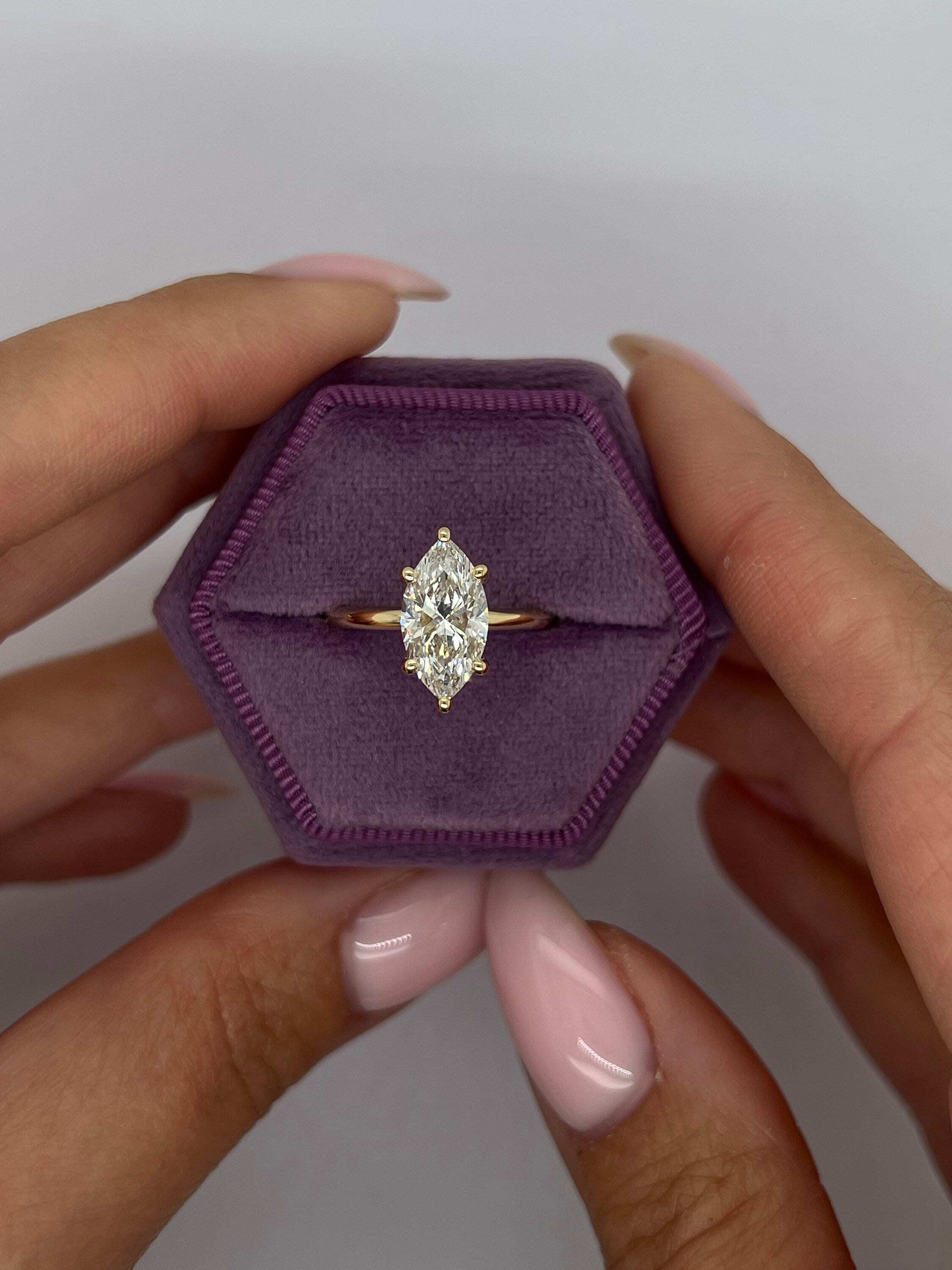 2 Carat Marquise Excellent Cut Diamond Solitaire Engagement Ring