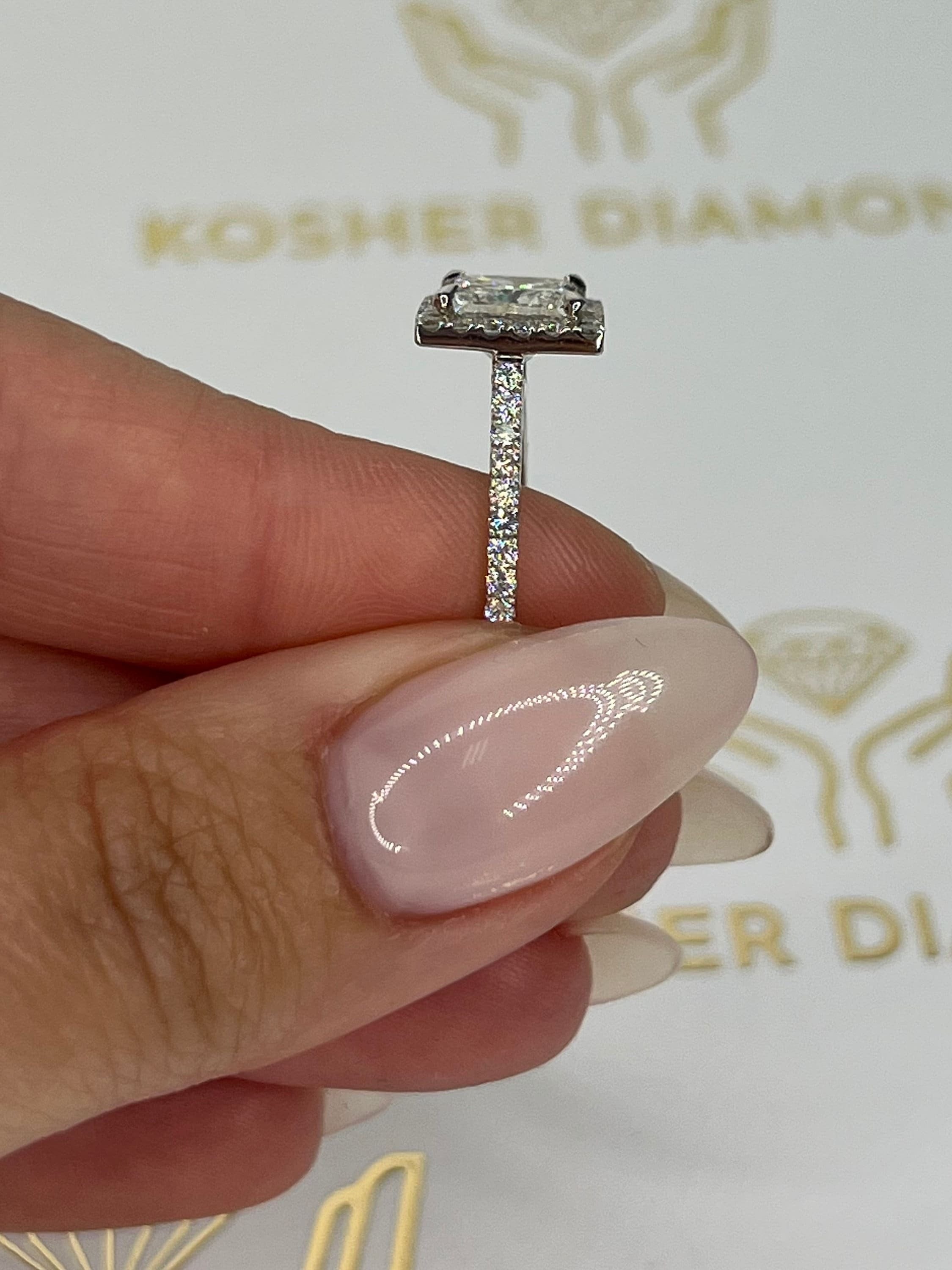 2.5 Carat Princess Excellent Cut Diamond Halo Engagement Ring
