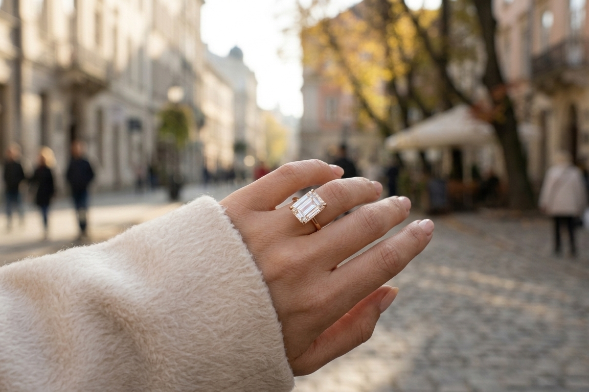 Emerald Cut Diamond Rings