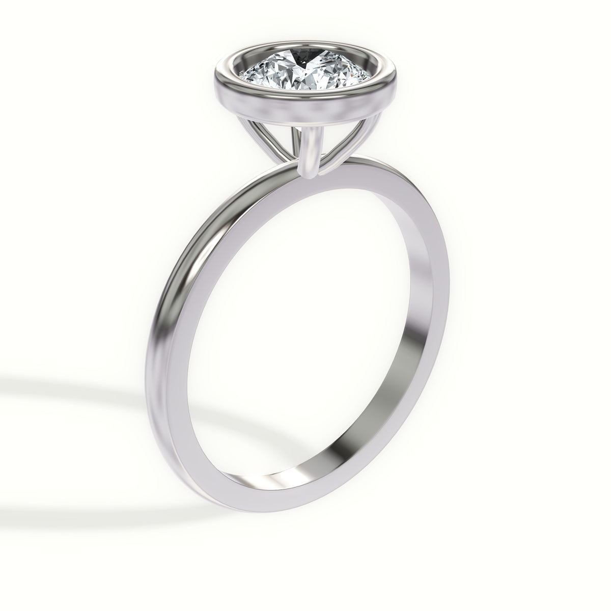 Basket Bezel Set Solitaire Engagement Ring