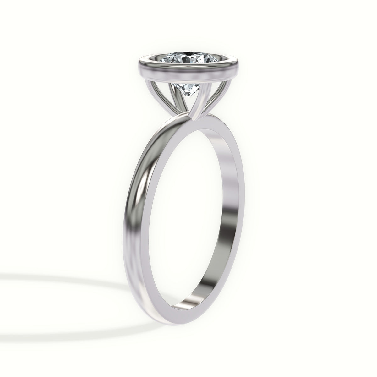 Basket Bezel Set Solitaire Engagement Ring