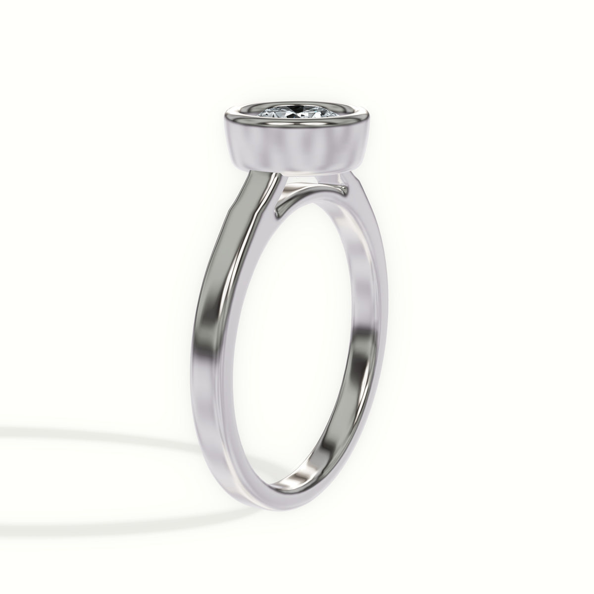 Solitaire Bezel Set Diamond Engagement Ring