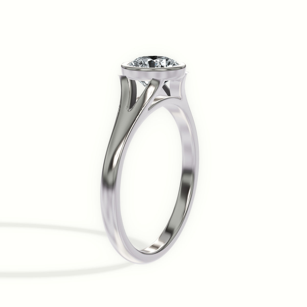 Split Shank Bezel Set Engagement Ring