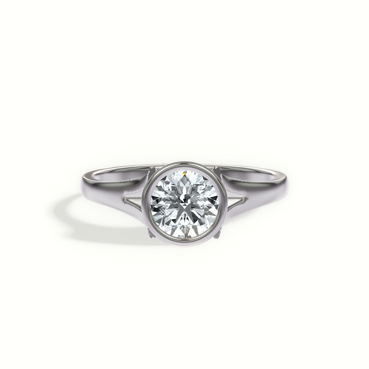 Split Shank Bezel Set Engagement Ring