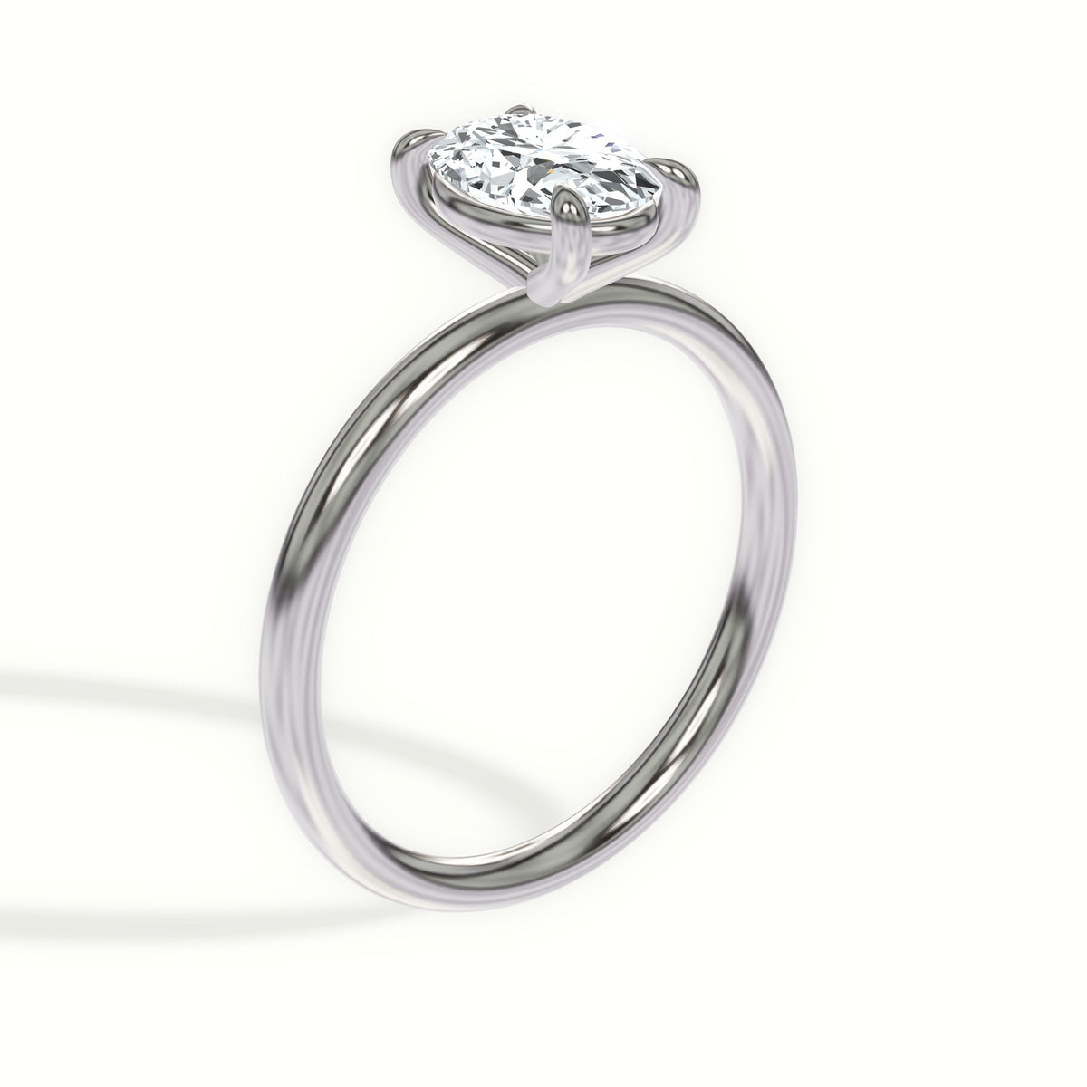 Minimalist Solitaire Diamond Engagement Ring with Claw Prongs