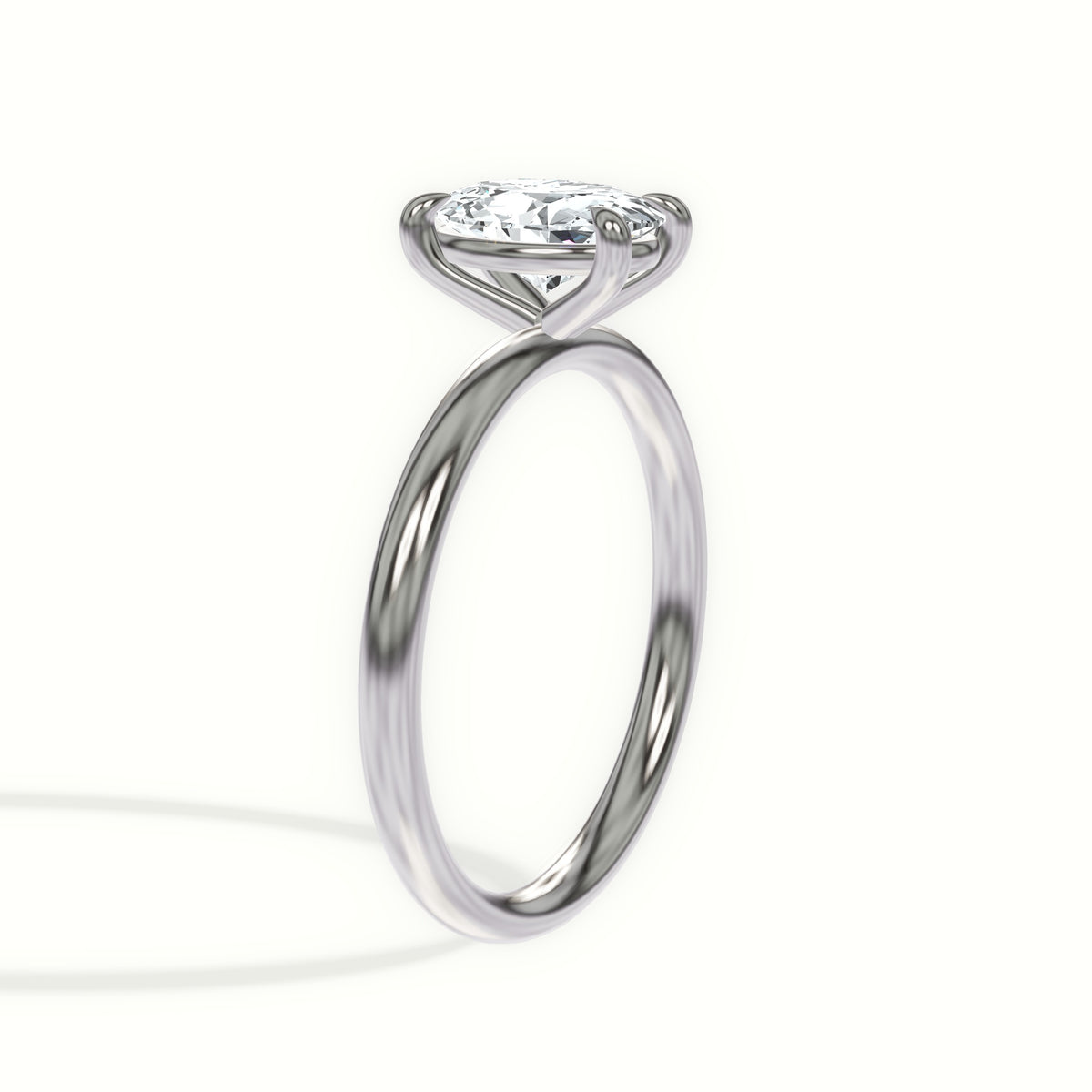 Minimalist Solitaire Diamond Engagement Ring with Claw Prongs