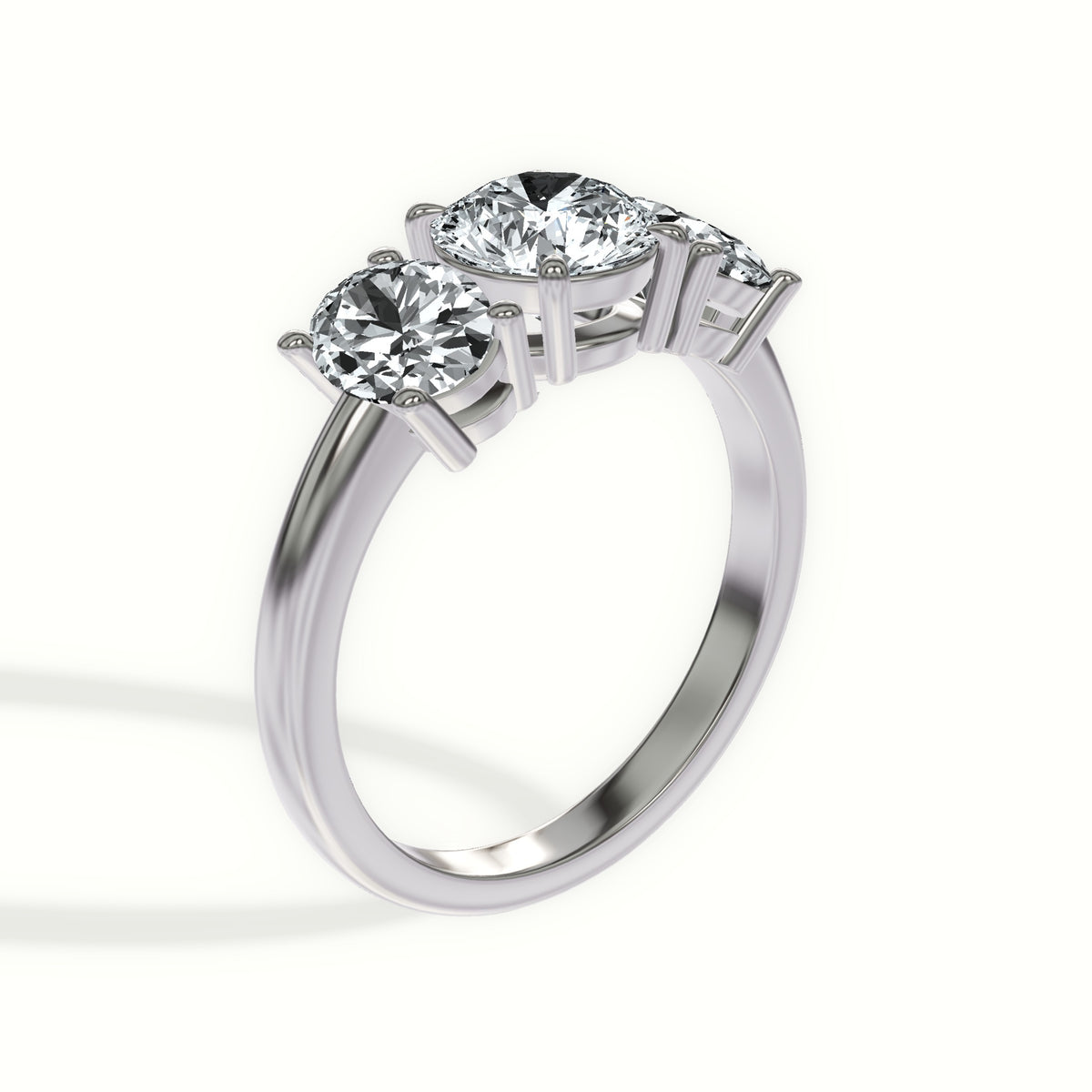 Classic Oval Three Stone Engagement Ring