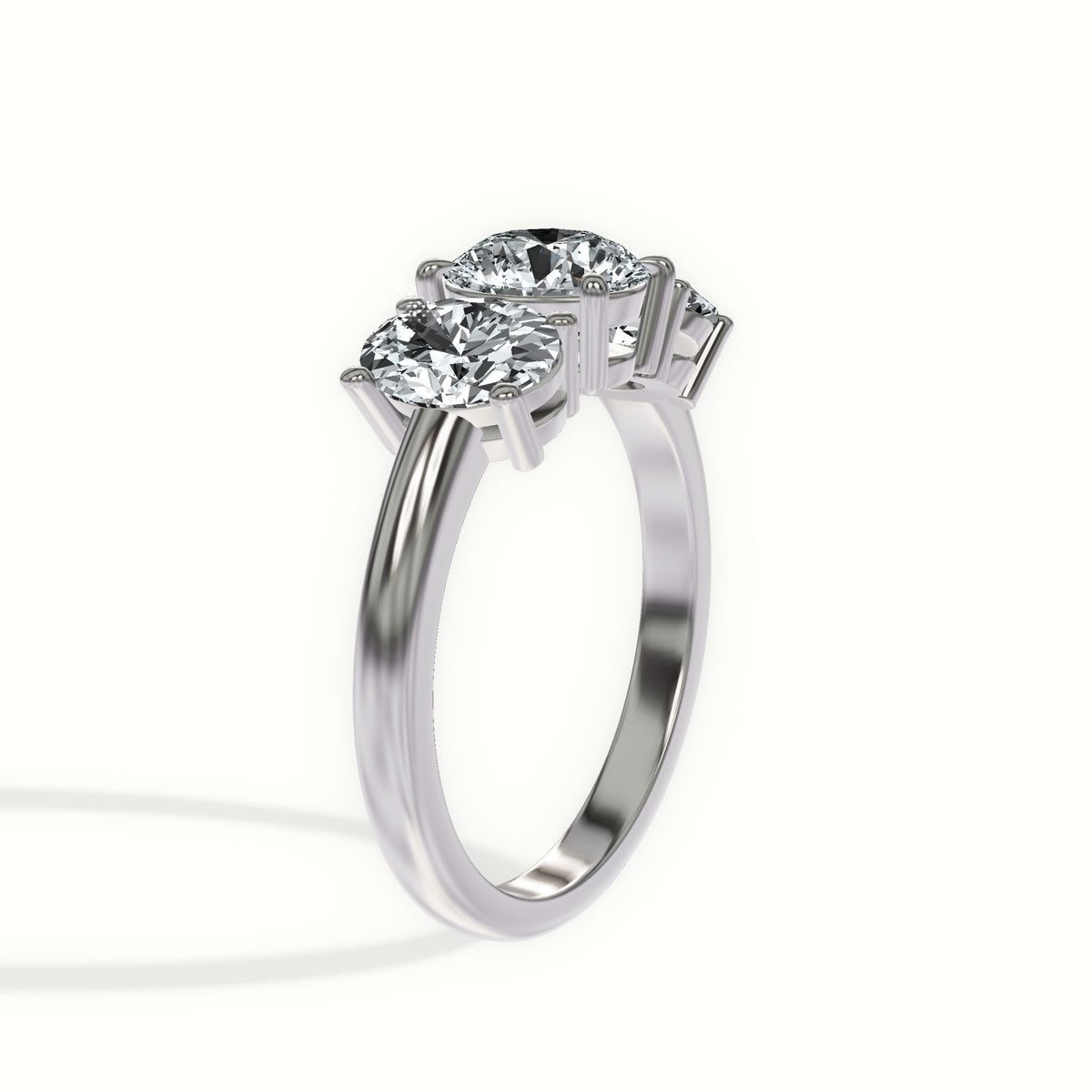 Classic Oval Three Stone Engagement Ring