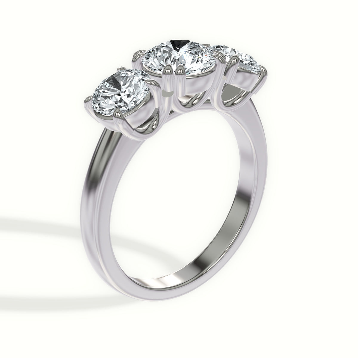 Classic Round Three Stone Engagement Ring