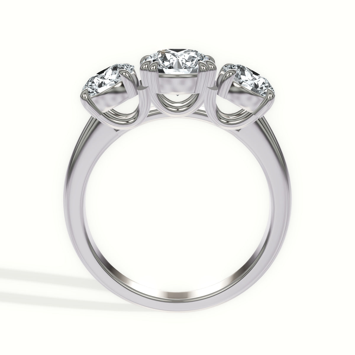 Classic Round Three Stone Engagement Ring