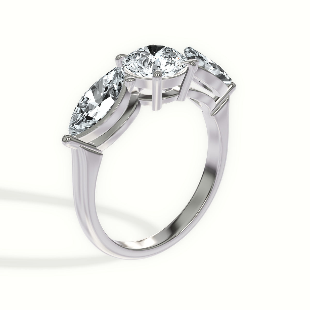Classic Marquise Three Stone Engagement Ring