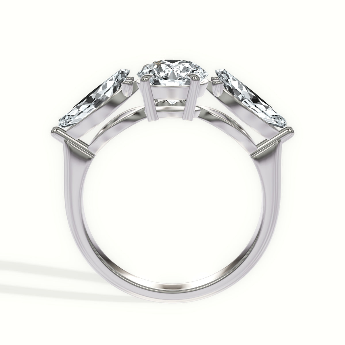 Classic Marquise Three Stone Engagement Ring