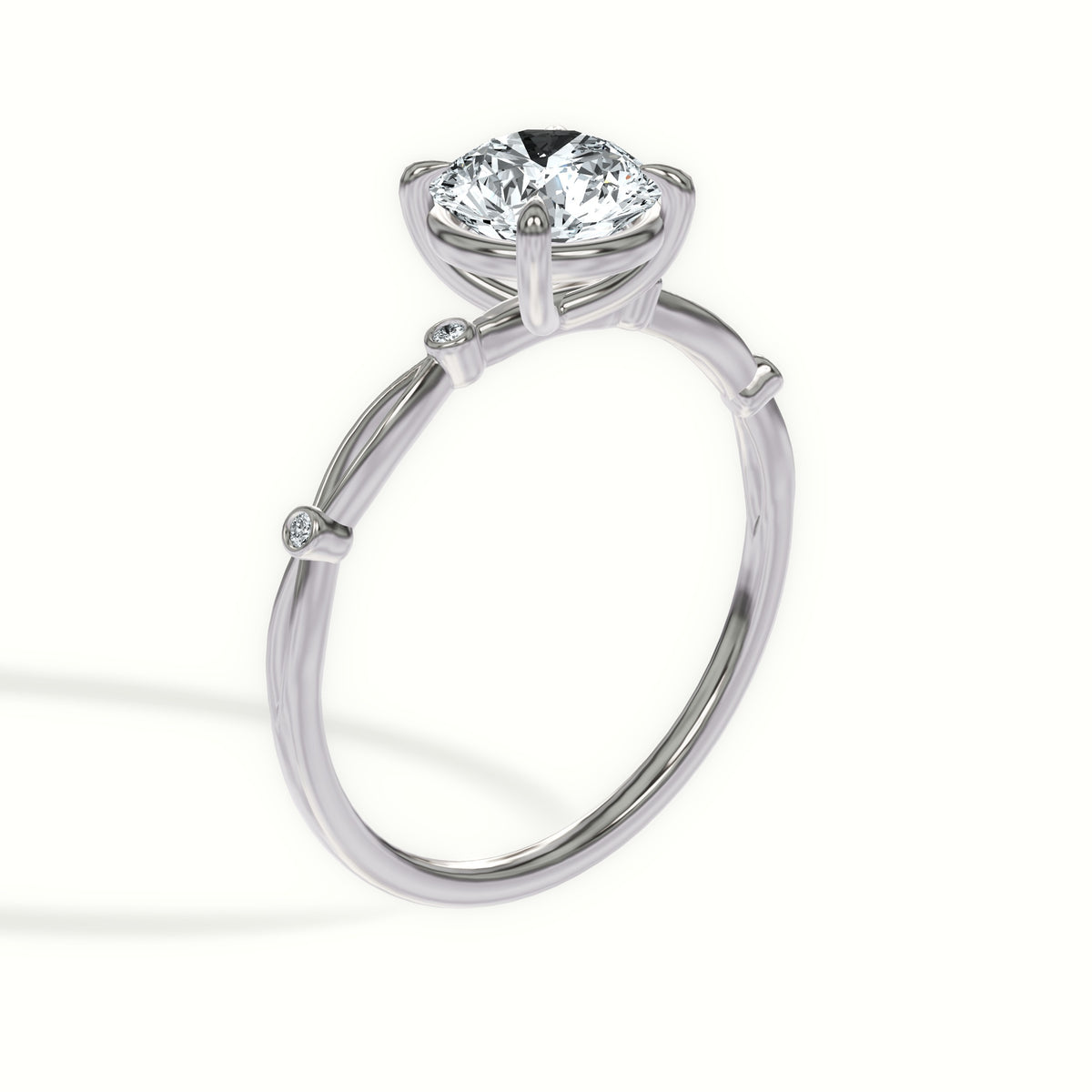 Nature-Inspired Twig Style Solitaire Engagement Ring