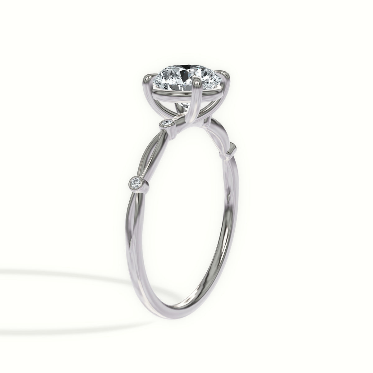 Nature-Inspired Twig Style Solitaire Engagement Ring