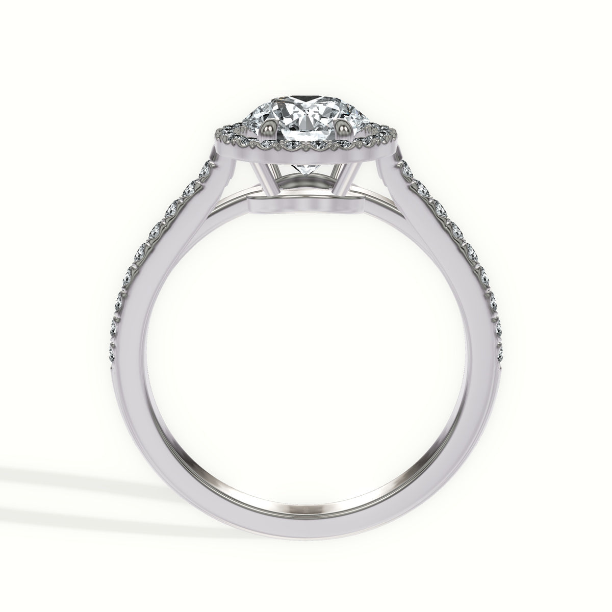 Cathedral Halo Diamond Engagement Ring