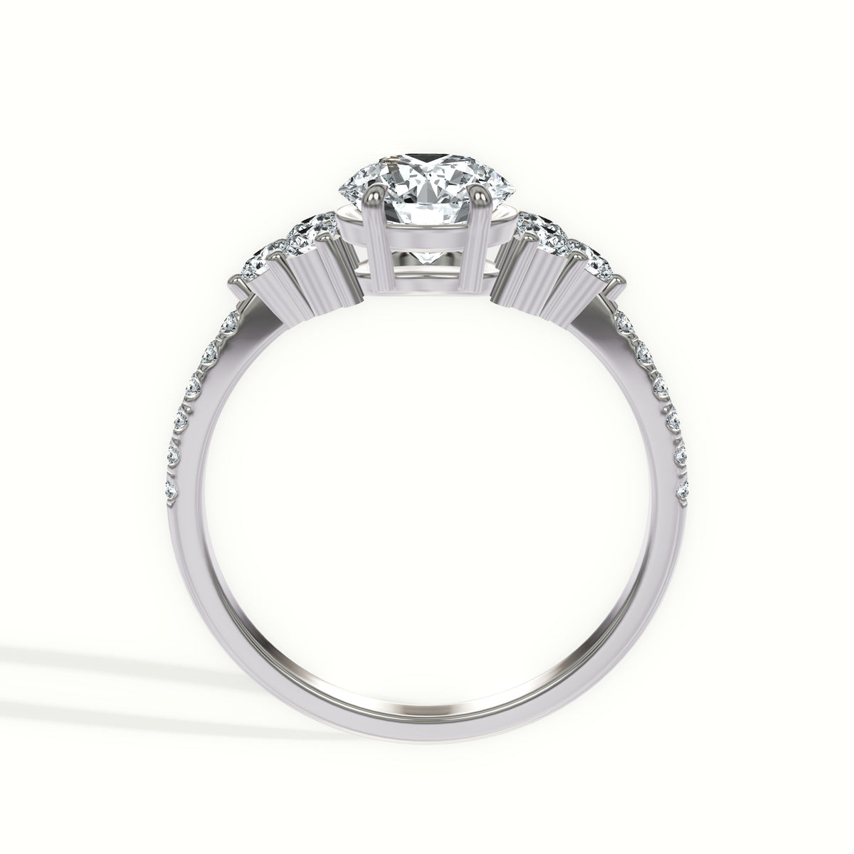 Triad Cluster Pavé Diamond Engagement Ring