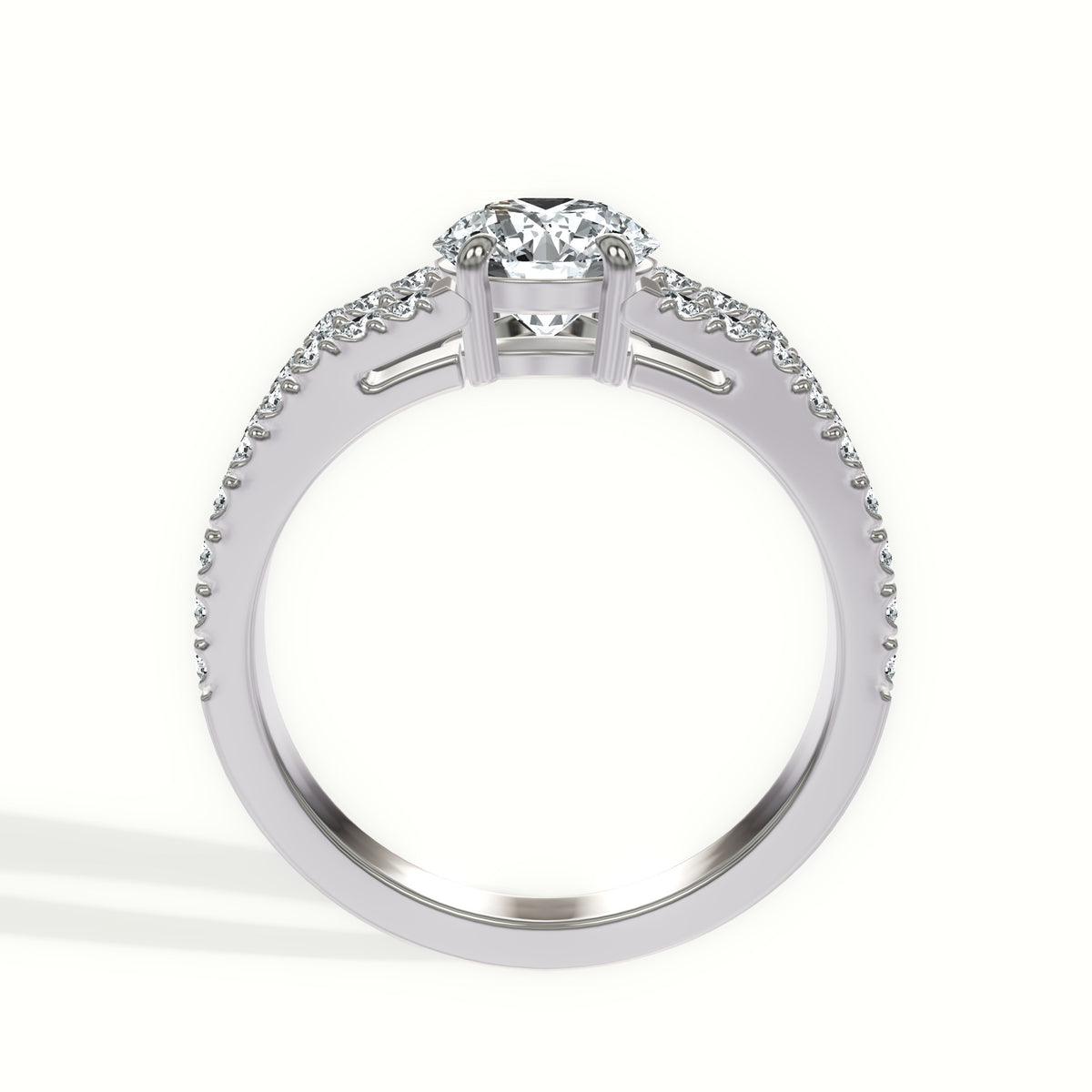 Open Split Shank Pavé Diamond Engagement Ring