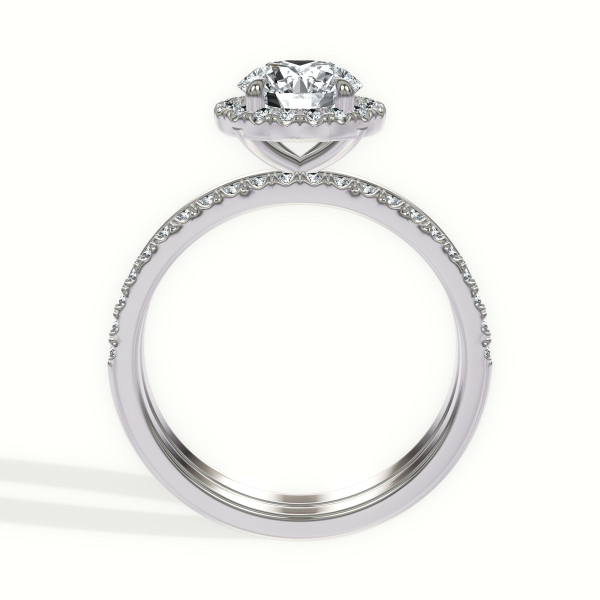 Classic Halo Pavé Diamond Bridal Set